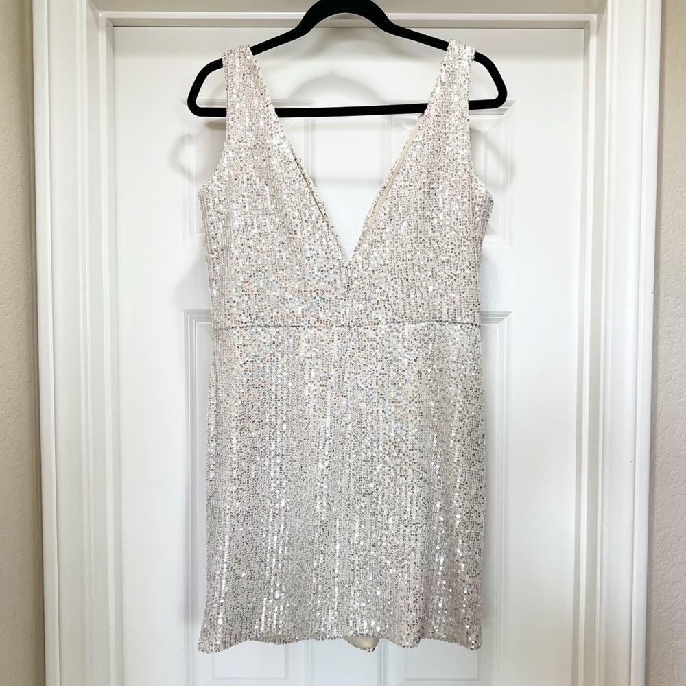 Ieena Mac Duggal Sequin Twist Cocktail Minidress 12 - Picture 5 of 11